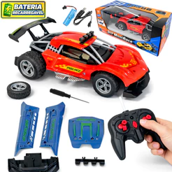 Carrinho Controle Remoto Infantil Carro RC 2 Em 1 Troca Carroceria Recarregável