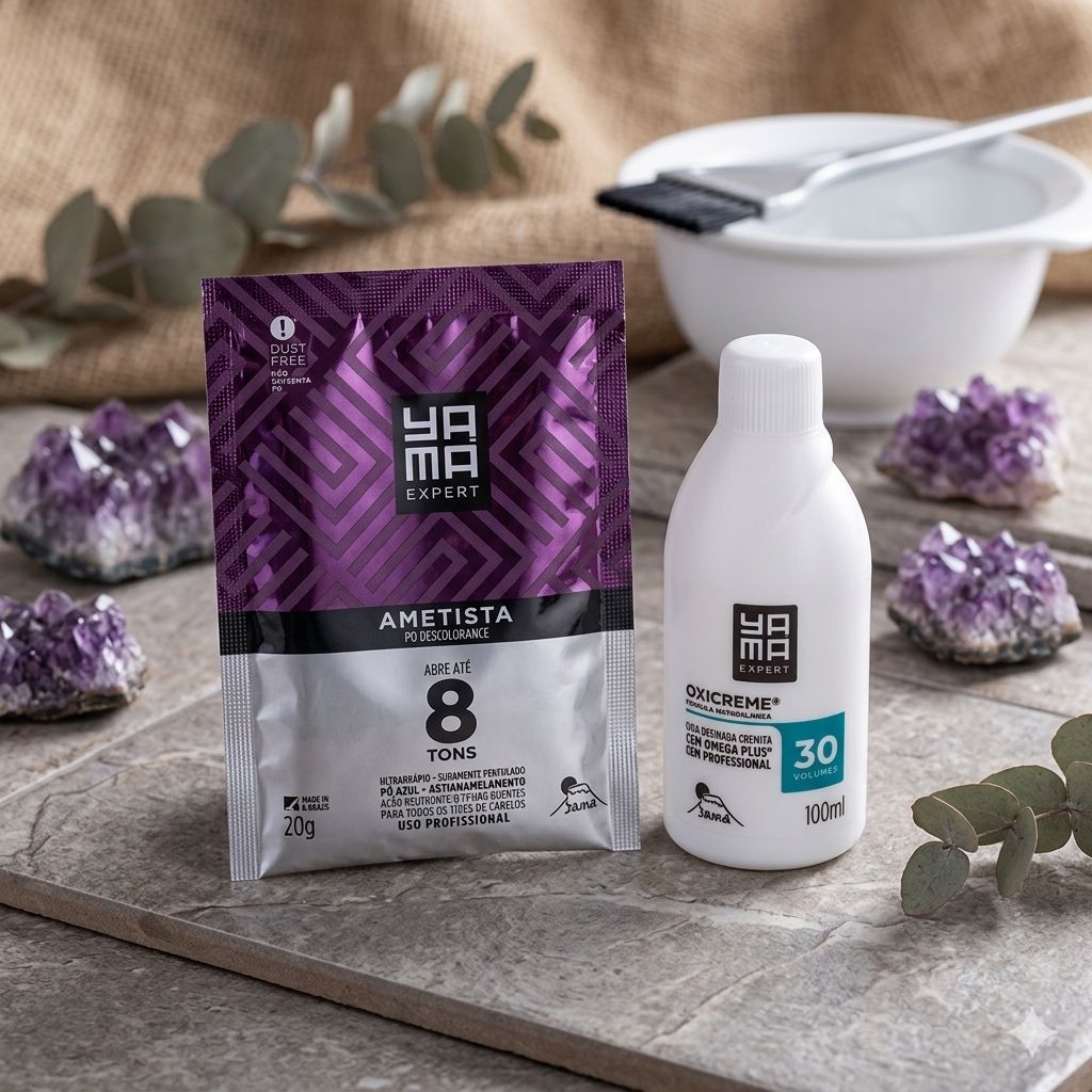KIT CLAREADOR DESCOLORANTE YAMA 20G AMETISTA+OX YAMA 100ML 30V