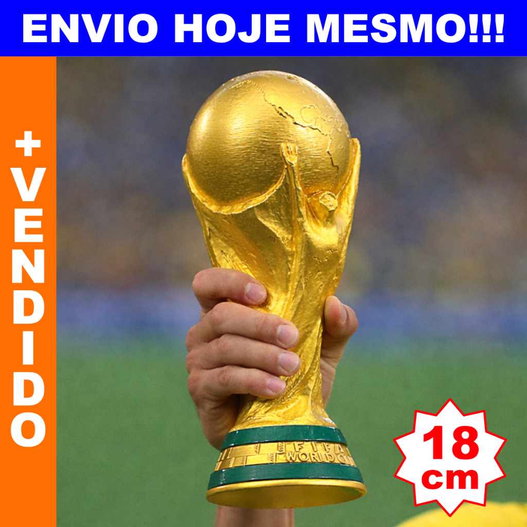 Taça da Copa do Mundo 2026 18cm • Decorativa • Presente Futebol • Qualidade Top • Brasil + Brinde