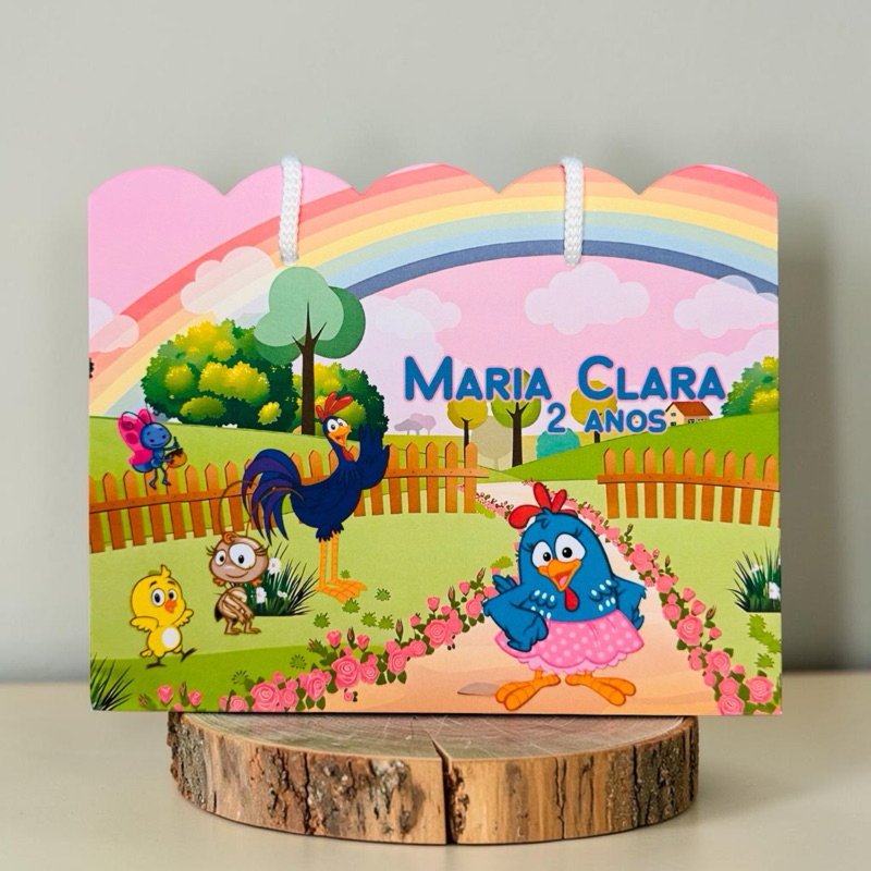 SACOLINHA GALINHA PINTADINHA   Personalizado |  Sacolinha Nuvem | Lembrancinha | Minos | Aniversário GALINHA PINTADINHA🐣