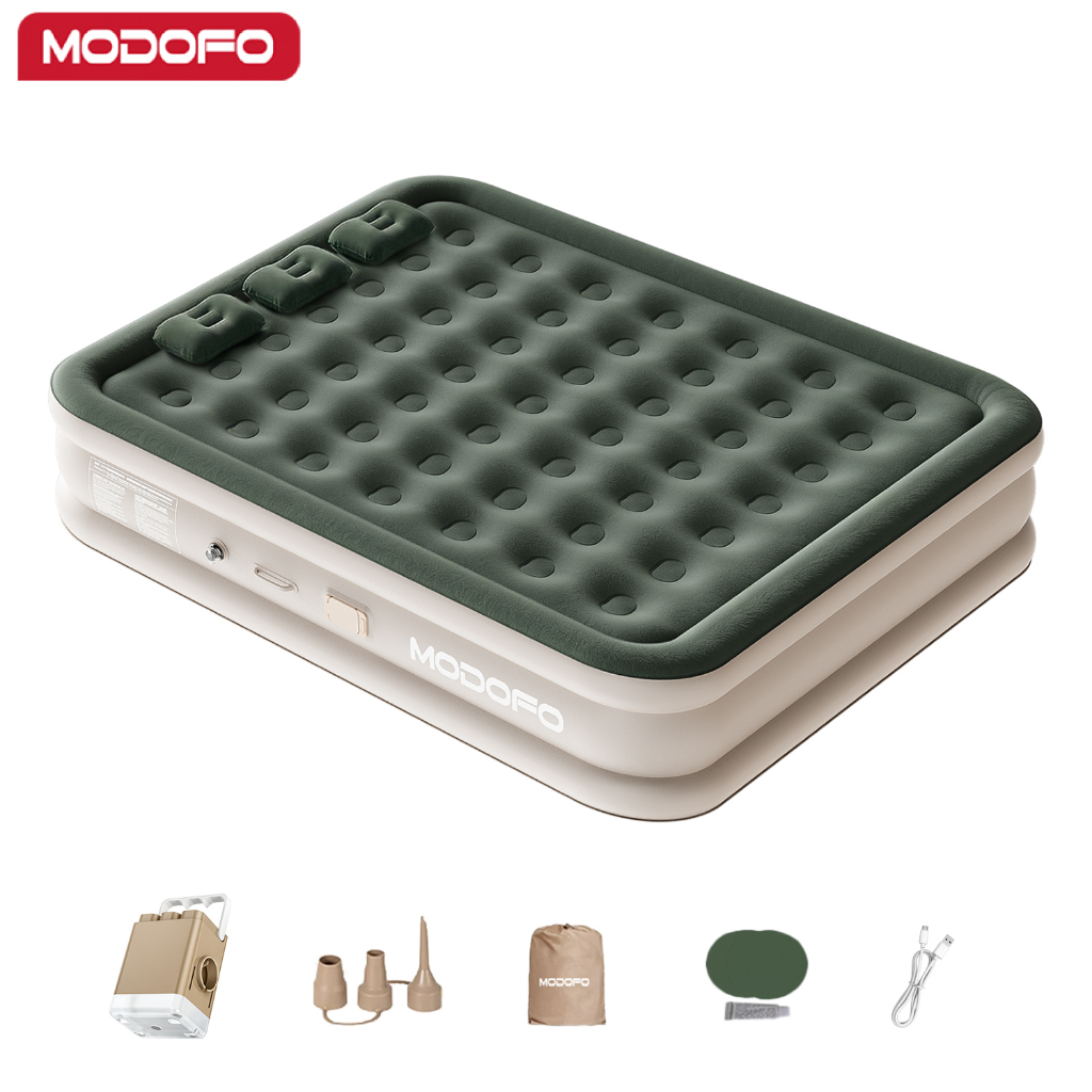 MODOFO Colchão Inflável Solteiro/Queen/King Com Bomba Elétrica Recarregável Cama Inflável Para Camping Casa