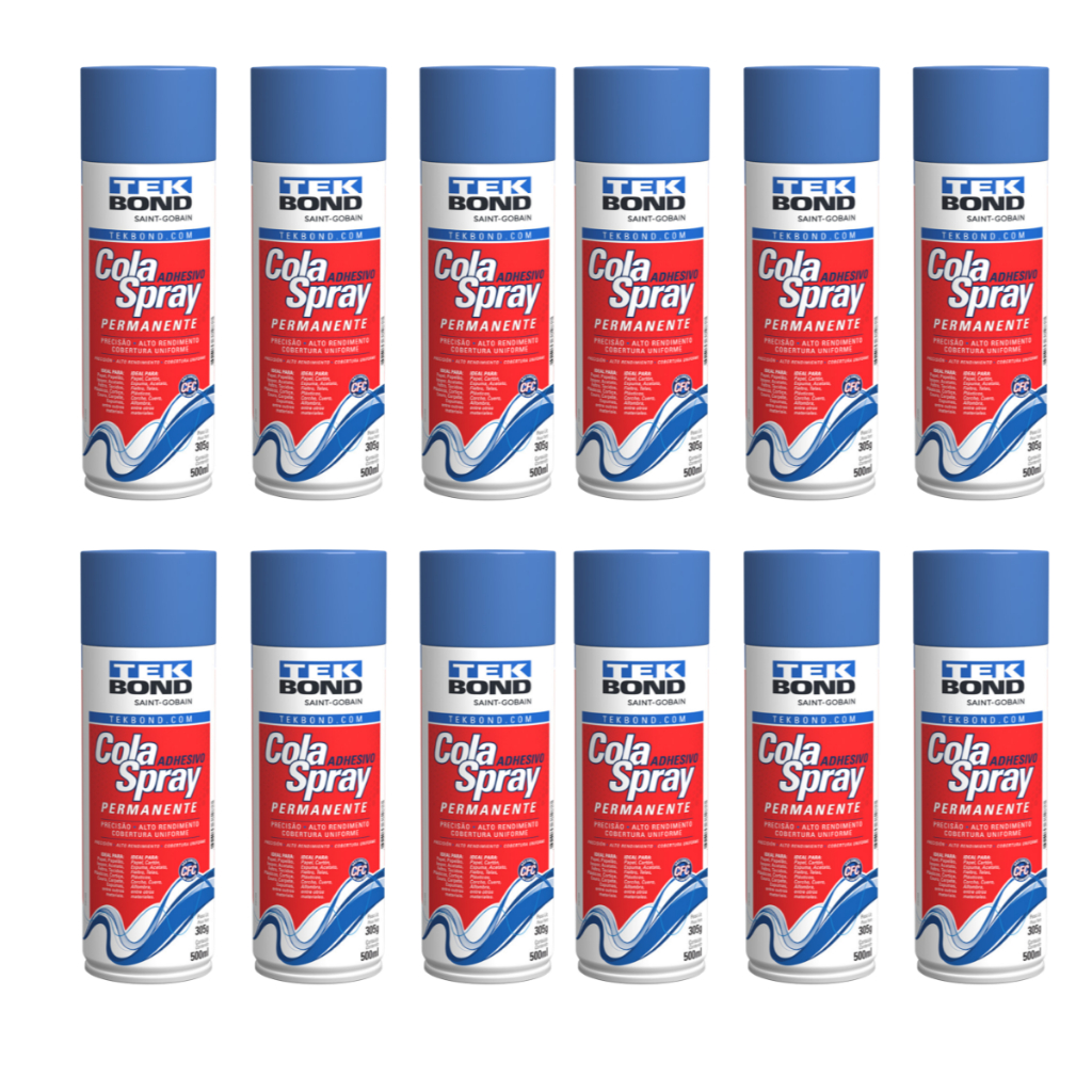 Cola Spray Tek Bond Spray Permanente Kit 12 Unidades