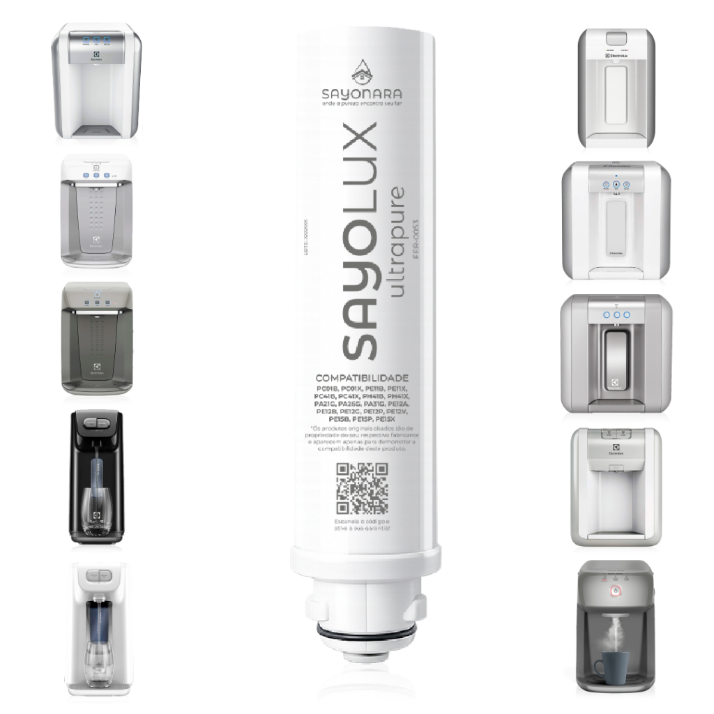 Refil Compatível Purificador Eletrolux Sayolux Sayonara PC01B PC01X PE11B PE11X PE12A PE12B PE12V PE15B PE15P PE15X PE12
