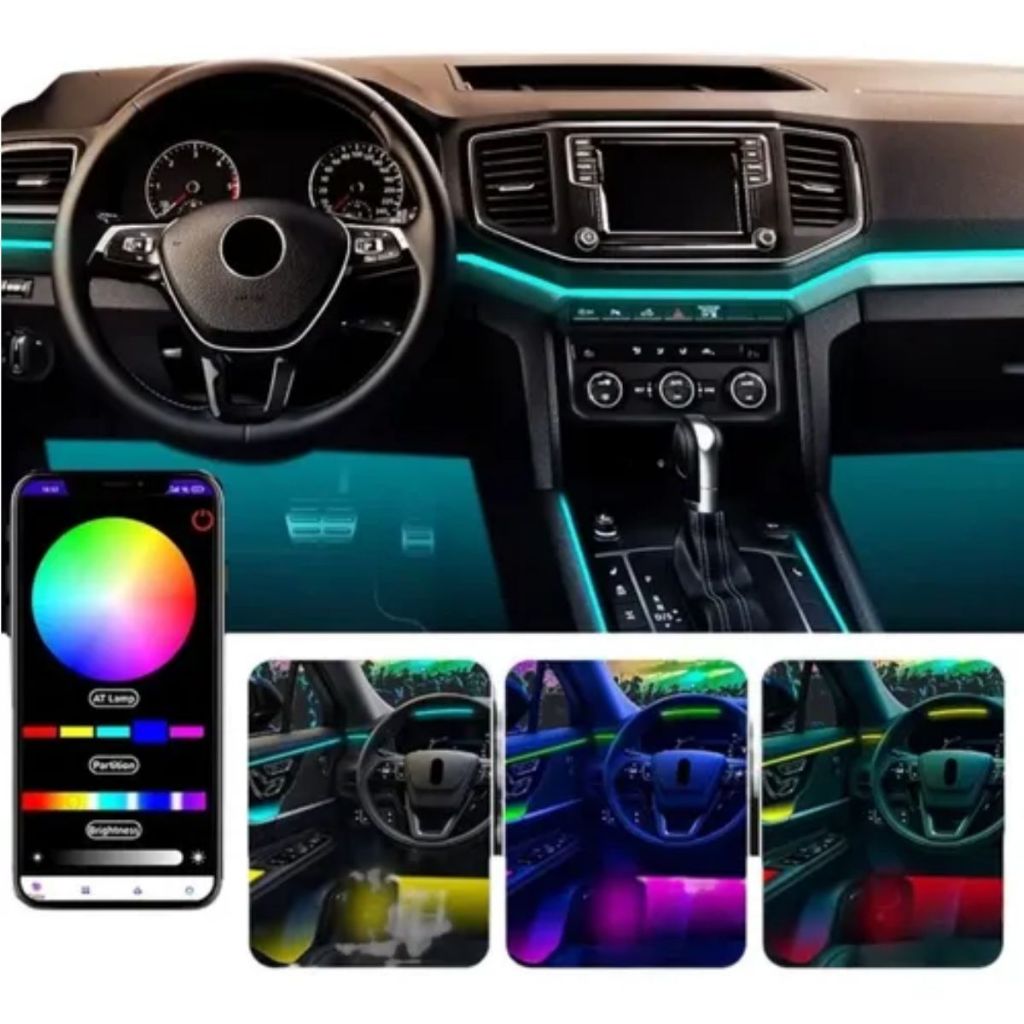Kit Led Atmosfera Nano RGB Painel Neon 18x1 12V Universal
