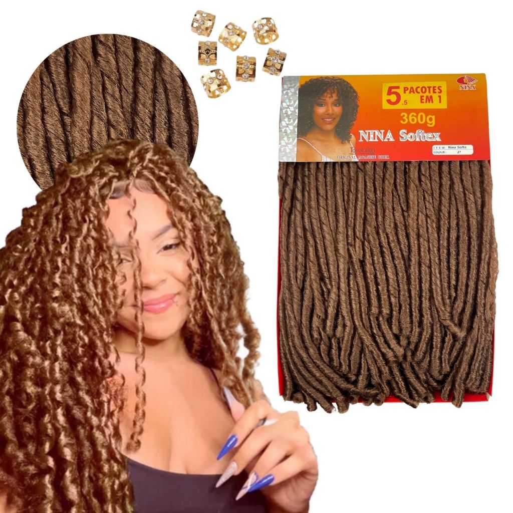 Cabelo Nina pacotão Softex original  Crochet Braid 5 EM 1 Faz Uma Cabeça