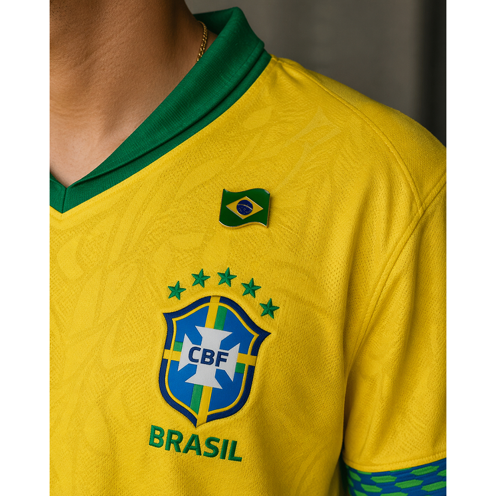 Boton Pin Broche Botton Pingente Brasil Seleção Copa Mundo Time Futebol Torcedor Presente Clube