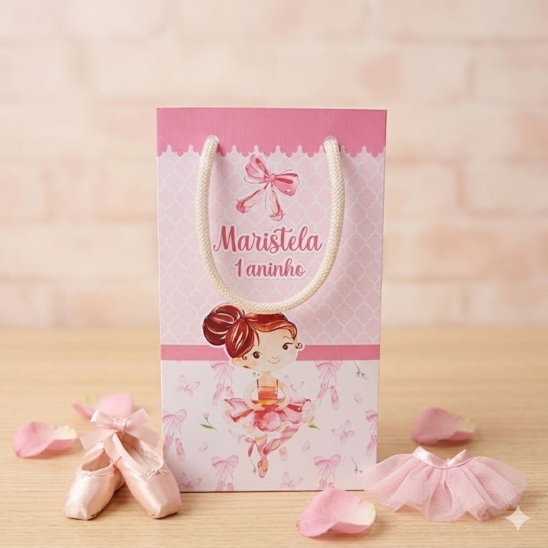 PEGUE E MONTE- Sacolinha Surpresa Bailarina - Personalizados - Lembrancinha - Festa infantil - Aniversário - Decoração