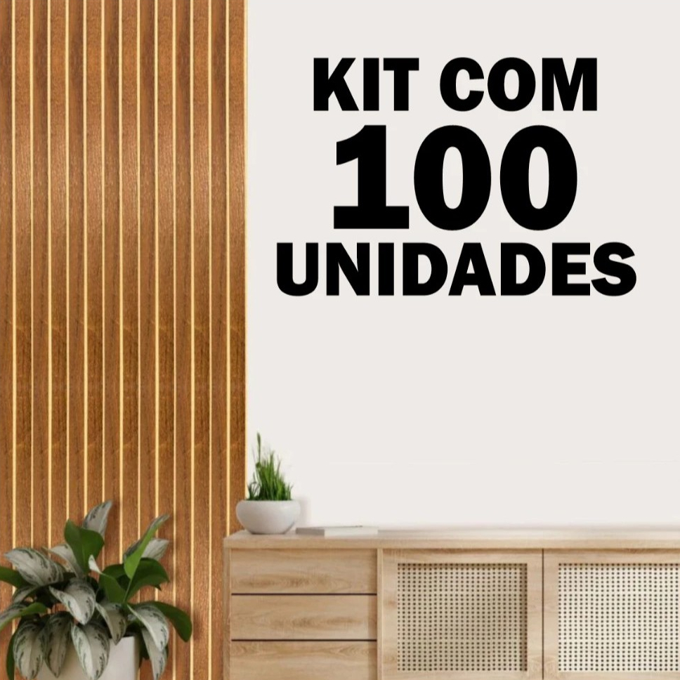 100 REVESTIMENTO RIPADO EM MDF DECORATIVO PLACAS COM BRILHO E AUTO RELEVO 40x11cm