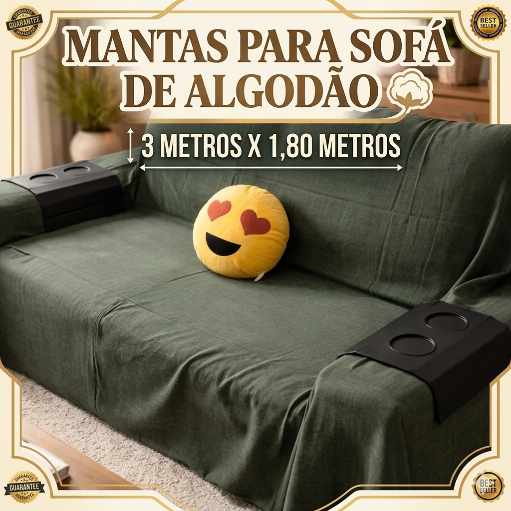 Manta King  3,00M x 1,80M Sofá Grande Grossa Decoração Sala Protetora Decorativa Colcha Coberta