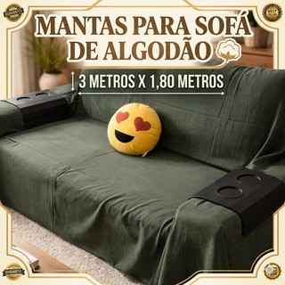 Manta King  3,00M x 1,80M Sofá Grande Grossa Decoração Sala Protetora Decorativa Colcha Coberta