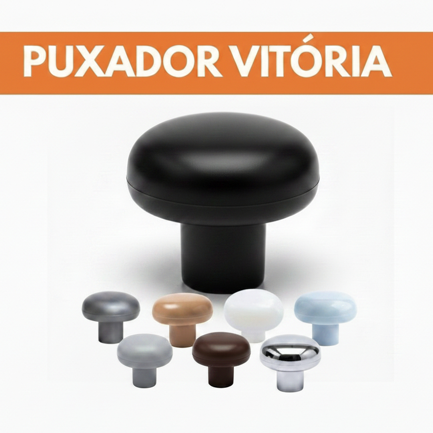 Puxador Vitória Várias Cores Para Gaveta Armário Móveis Planejados Gabinete Plástico