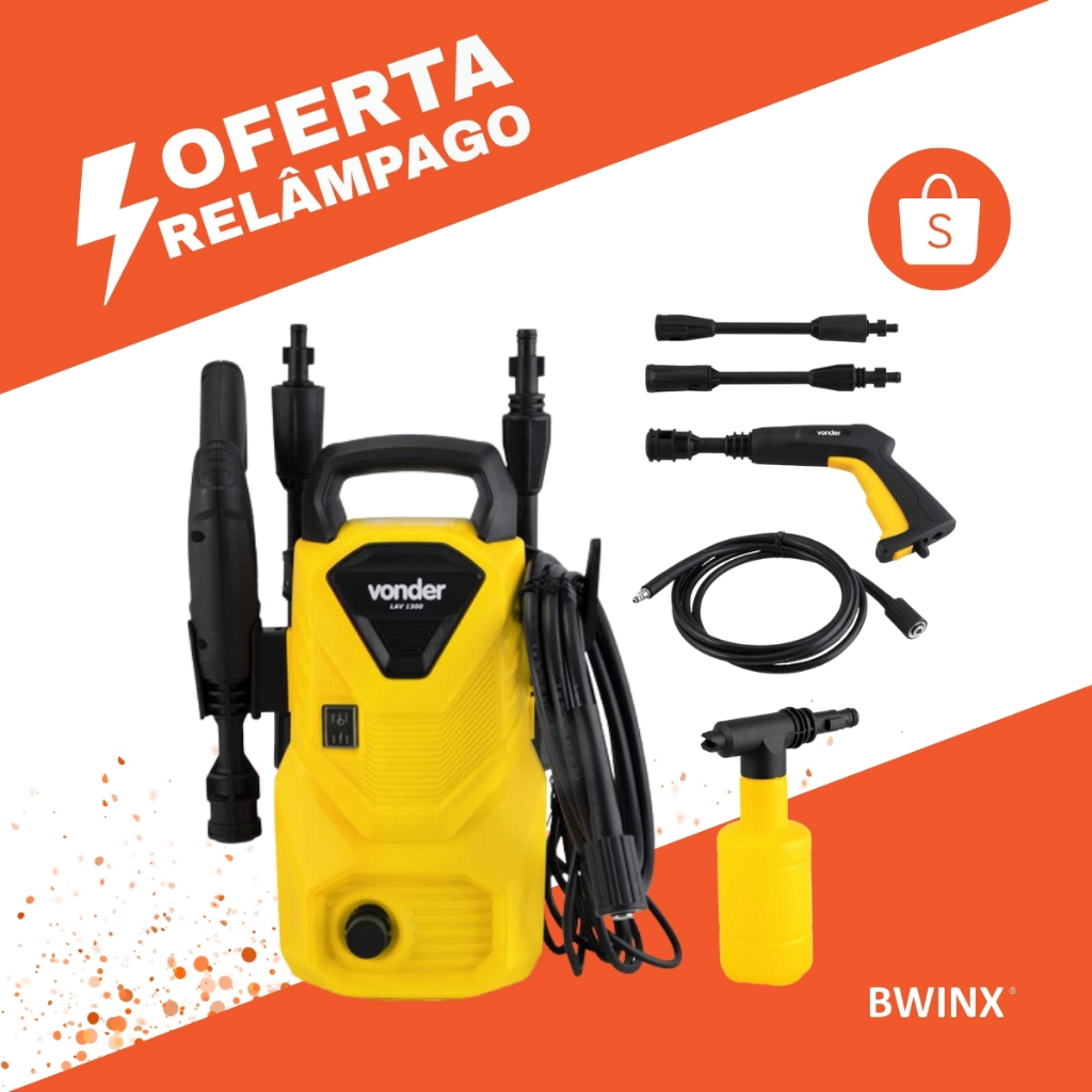 Lavadora de alta pressão 1300 Libras LAV1300 Potência 1200w Com Acessórios VONDER