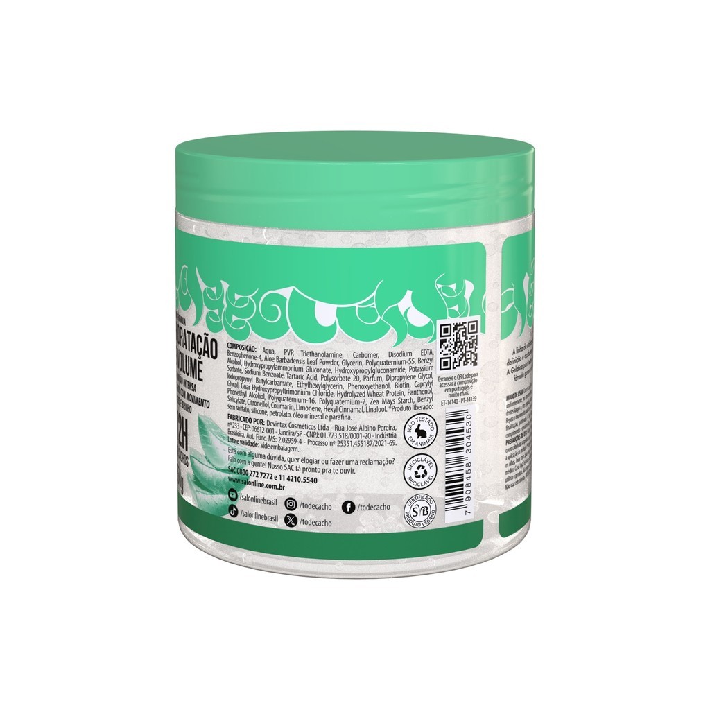 Kit com 3 gelatinas #todecacho Babosa, Linhaça e Óleo de Rícino Salon Line