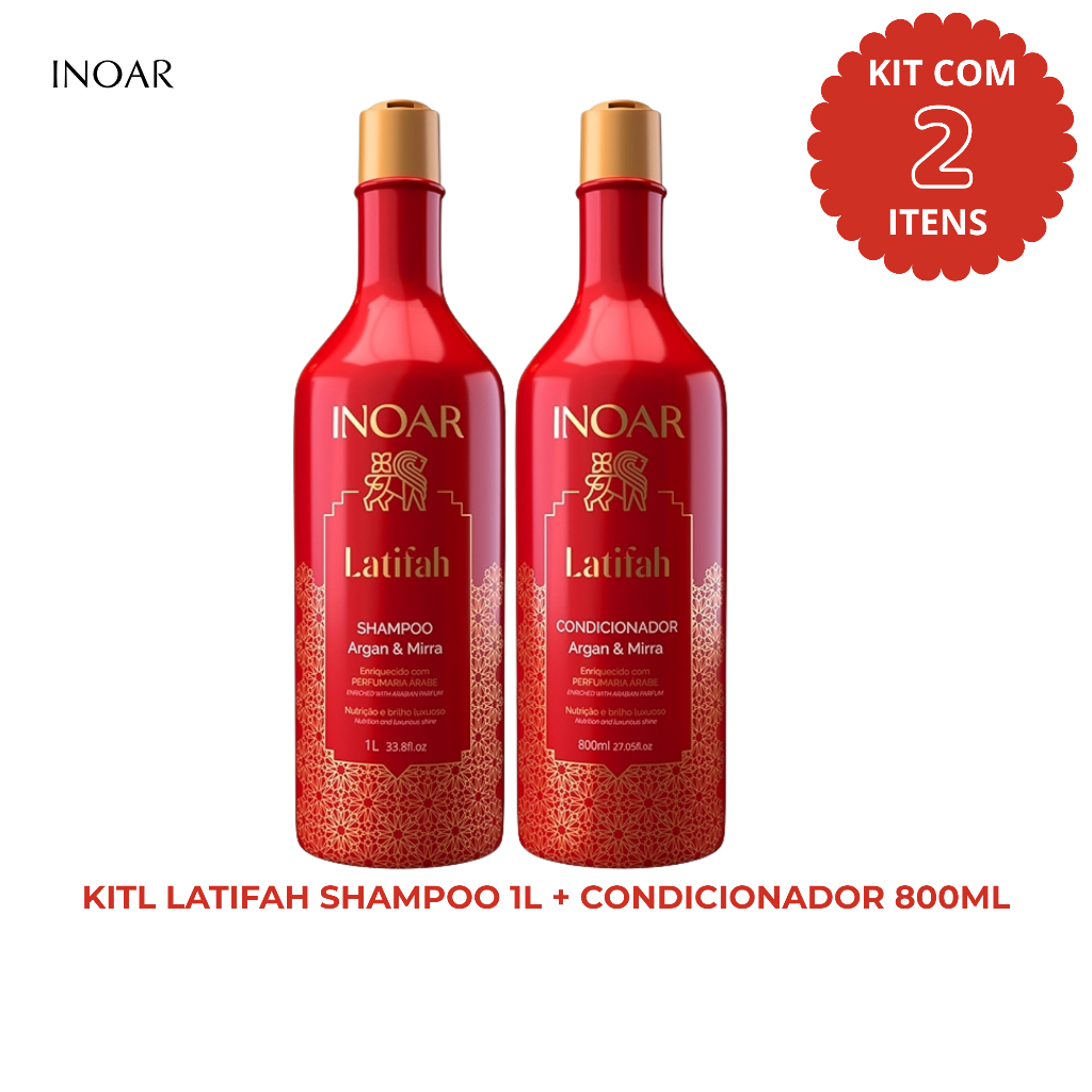 Kit Inoar Latifah Shampoo 1L + Condicionador 800ml