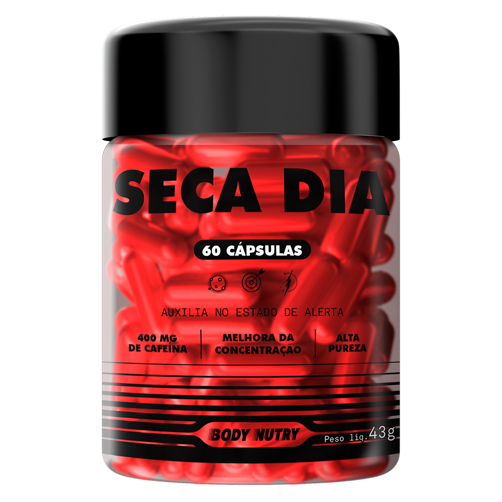 Seca Dia Termogênico Energia, Foco, Definição e Gasto Energético 400mg Cafeína 60 Cáps - Body Nutry