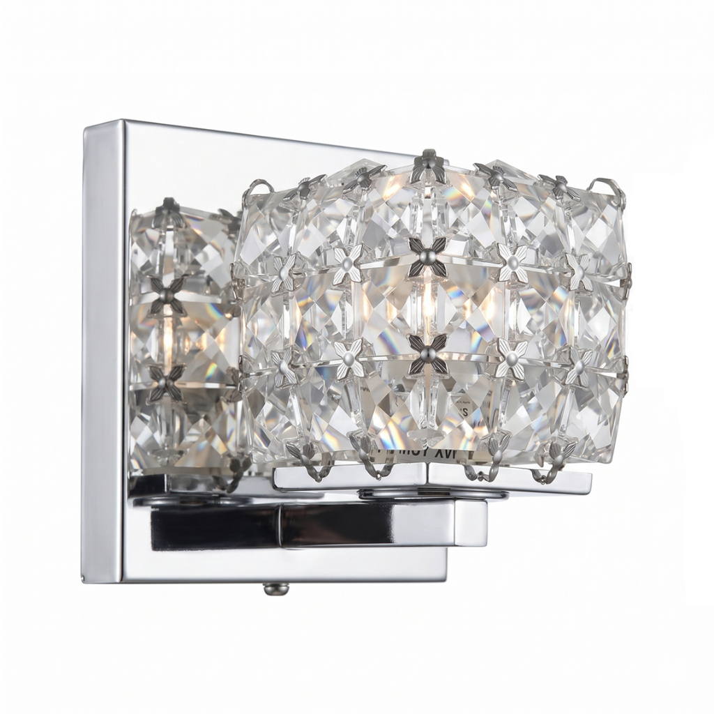 Arandela de Parede Interna Cristal 12x12cm Halopin 1xG9 D&D Iluminação Inox Cromado