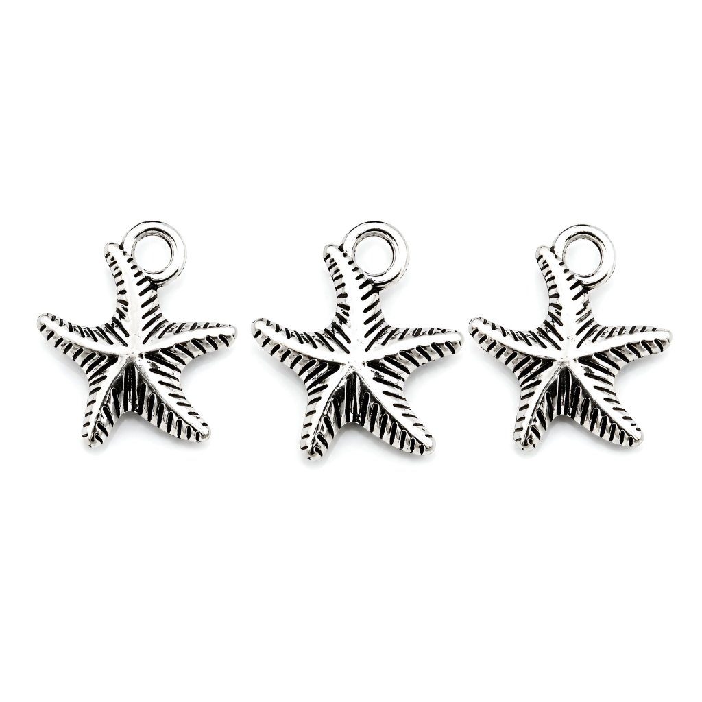 Pingente de Estrela do mar em metal com 20g aprox 20 peças Tam 15x12mm