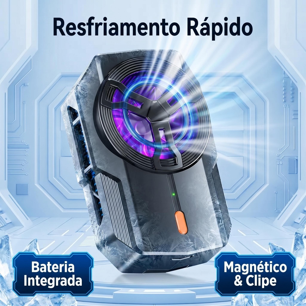 Cooler para Celular Gamer Semicondutor com Bateria Magnético Clip Compatível iOS Android