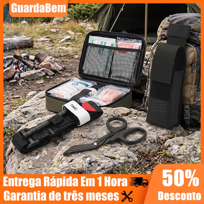 Kit Torniquete Tático APH com Tesoura e Porta