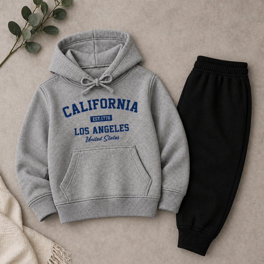 Conjuntinho Moletom Infantil LaConcept California Los Angeles Menino Menina Algodão Flanelado