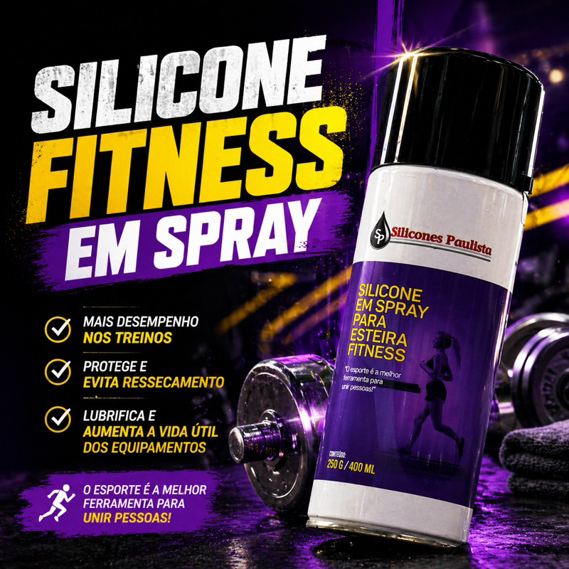 Silicone Spray para Esteira Ergométrica Fitness Doméstica e Profissional 400ml - 1 Lata