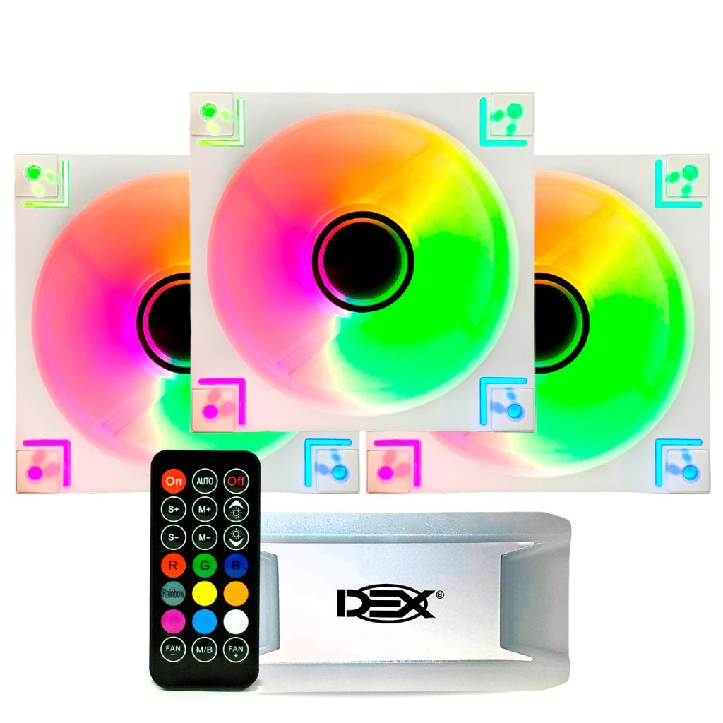 Kit Fan Argb Conjunto Cooler Gamer + Controladora Gabinete Pc Cpu