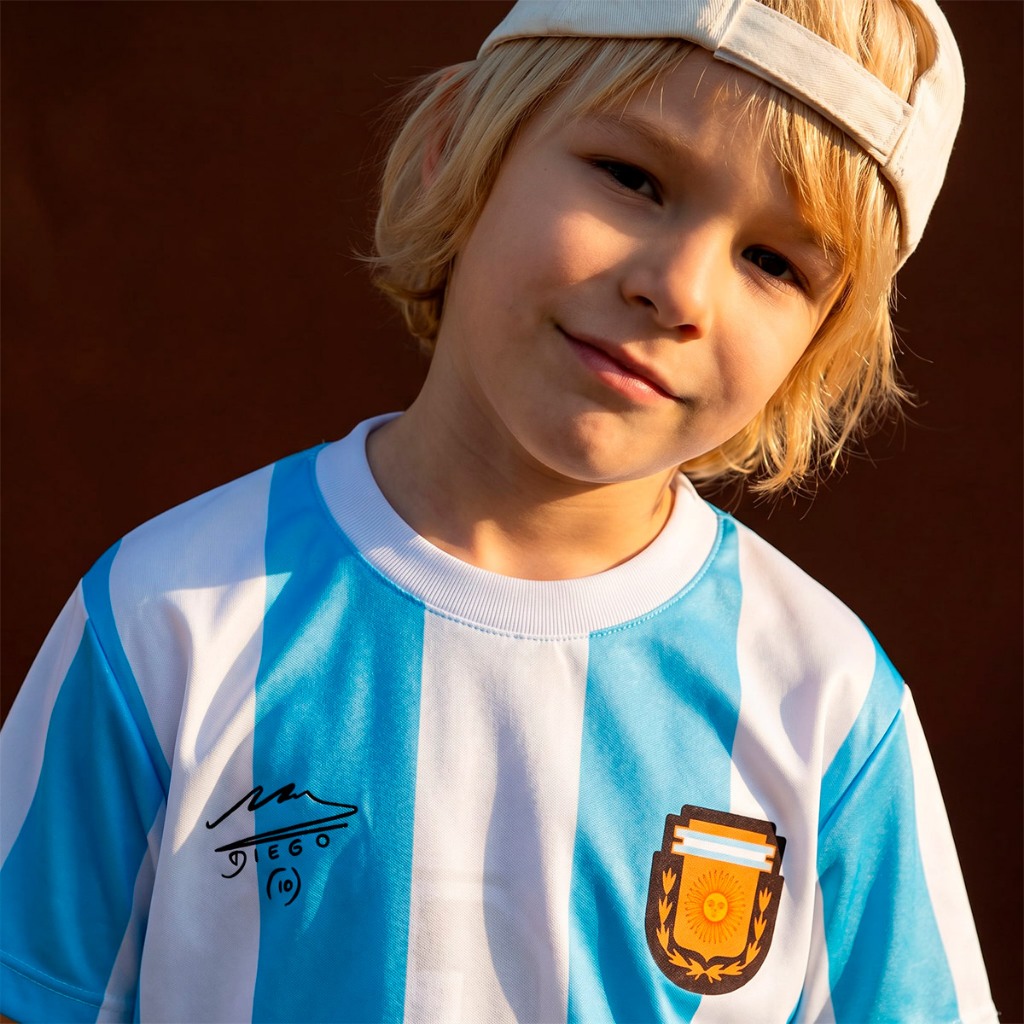 Camisa Argentina Maradona Retrô 1986 Infantil Juvenil Unissex Oficial