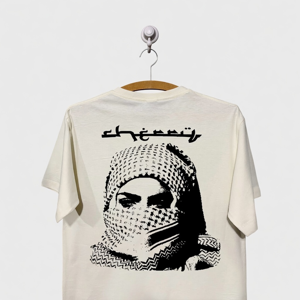 Camiseta Cherry Arabic Suf algodão alta qualidade oversized