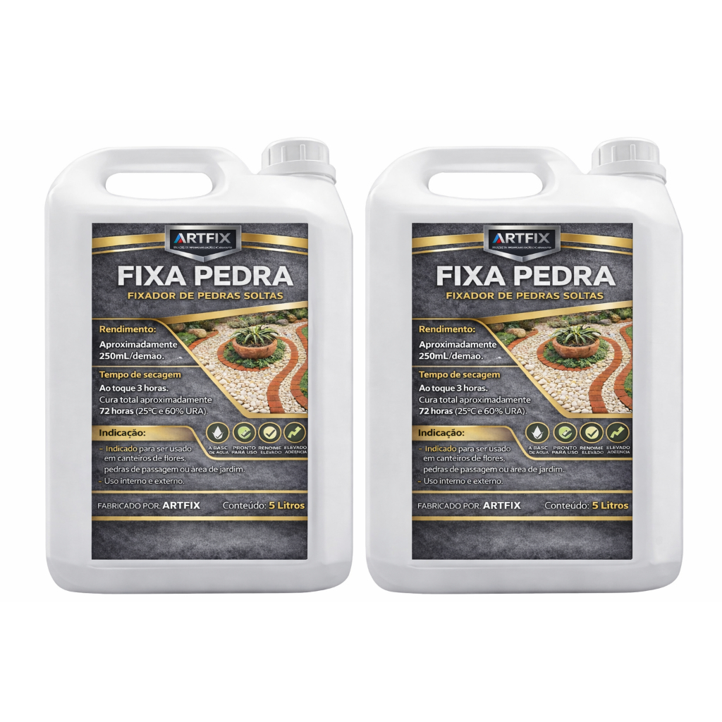 Kit 2 Fixa Pedra Fixador De Pedras De Jardim 5l Alta Fixação