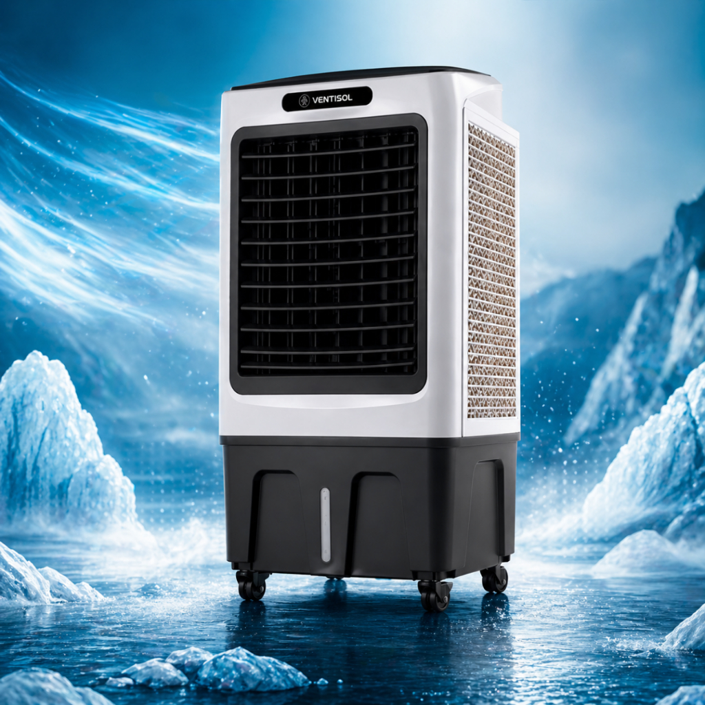 Climatizador De Ar 35L Ventisol 150W Preto Nacional Oscilante Econômico Portátil Residencial Comercial 4 em 1
