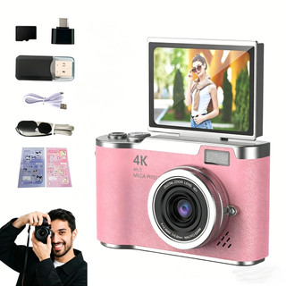 Câmera digital com zoom 4K CCD 8x, adequada para fotografia estudantil, compacta de 48MP,…