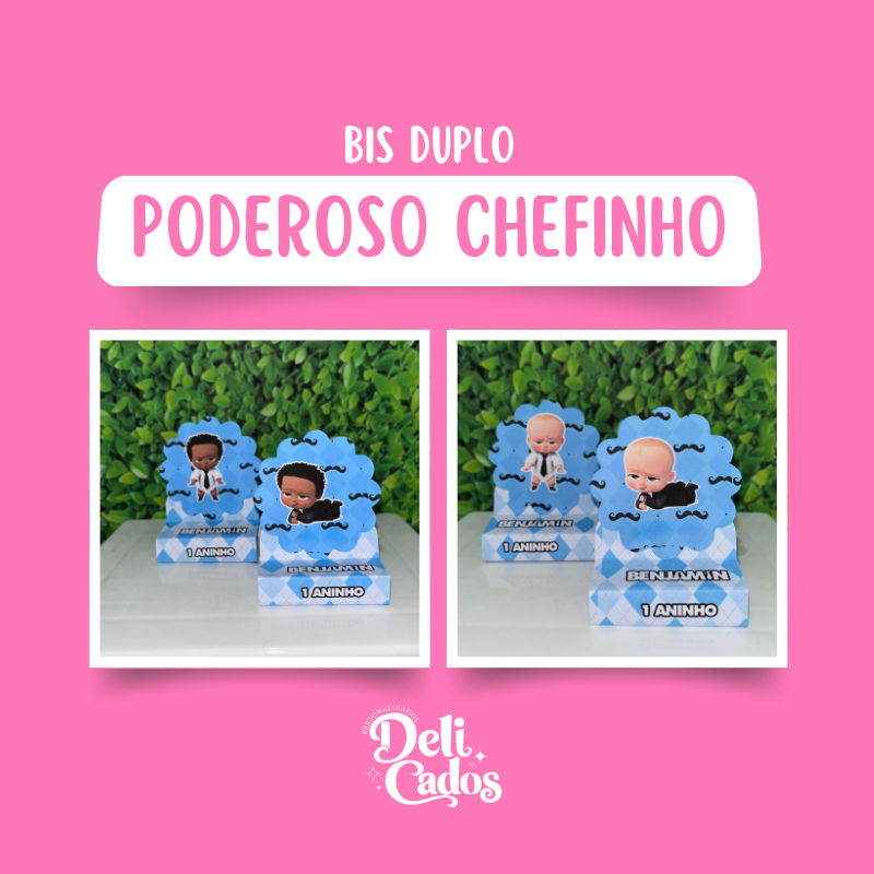 Porta Bis Duplo Personalizado PODEROSO CHEFINHO | Lembrancinha Decoração Presente COLADO