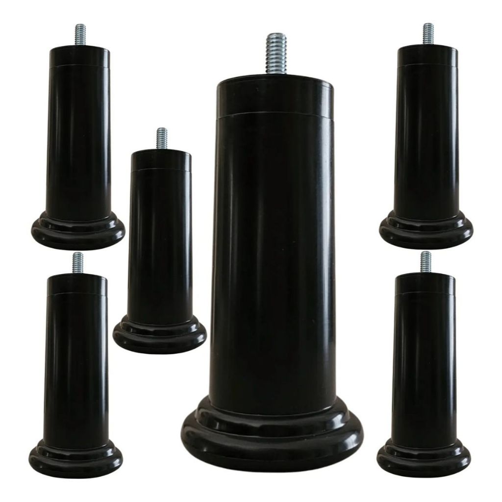 Pé Cama Box Kit Com 6 Peças De 12cm Para Bau Moveis E Sofas