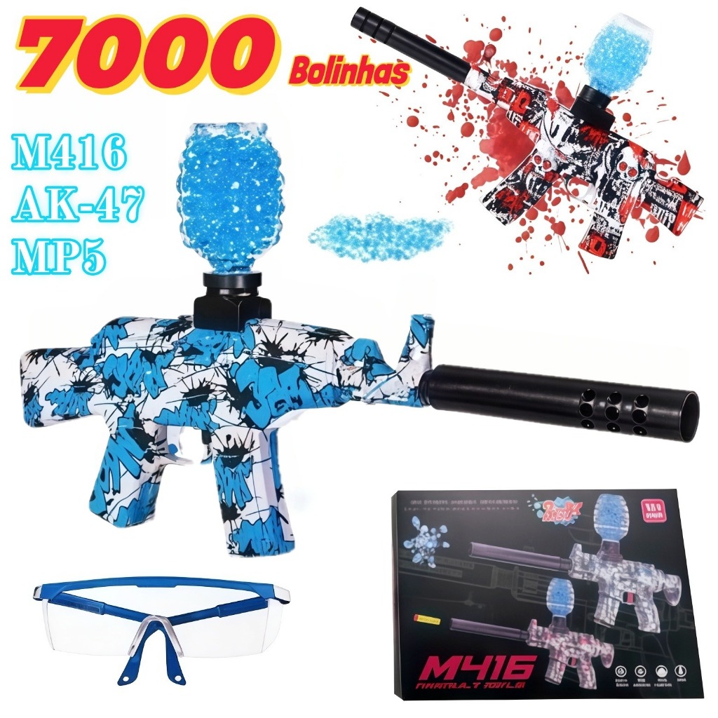 Equipamento Tático de Lazer Adulto - Lançadora de Gel Elétrica para Aventuras ao Ar Livre Com Bolinhas