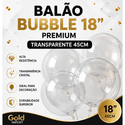 Balão Bubble Transparente 18 balloon Kit 5 10 15 20 25 Resistente Para Festa Decoração Aniversário