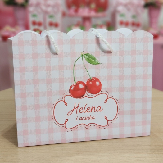 Sacolinhas Personalizadas Cerejinha | Lembrancinhas Festa Infantil Monte você mesmo