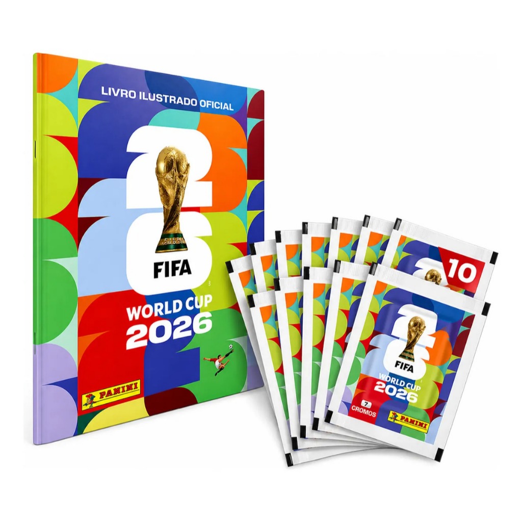 Kit Álbum + 70 Figurinhas Copa Do Mundo Fifa 2026 Panini