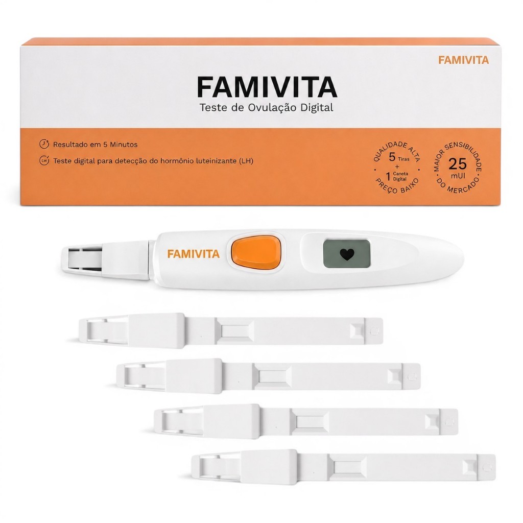 Teste De Ovulação Digital Famivita - Caneta + 5 Tiras