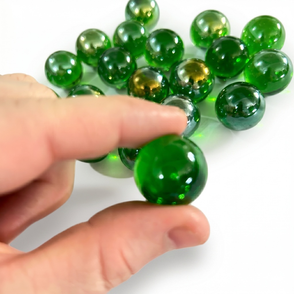20 Bolão Gude VERDE 22mm bolinha colorida vidro importado bolita birosca fubeca peteca Escaldapés Aquário