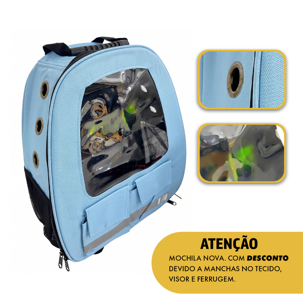 Mochila Pet Cachorros até 5kg  Promoção Atenção Produto com Marcas de Armazenamento