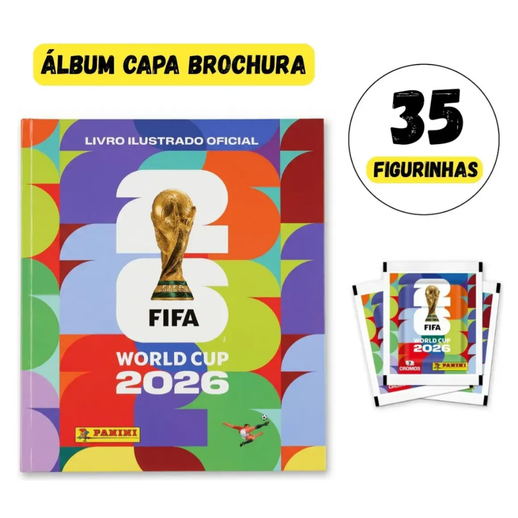 Álbum Copa Do Mundo 2026 Panini + 35 Figurinhas Oficial