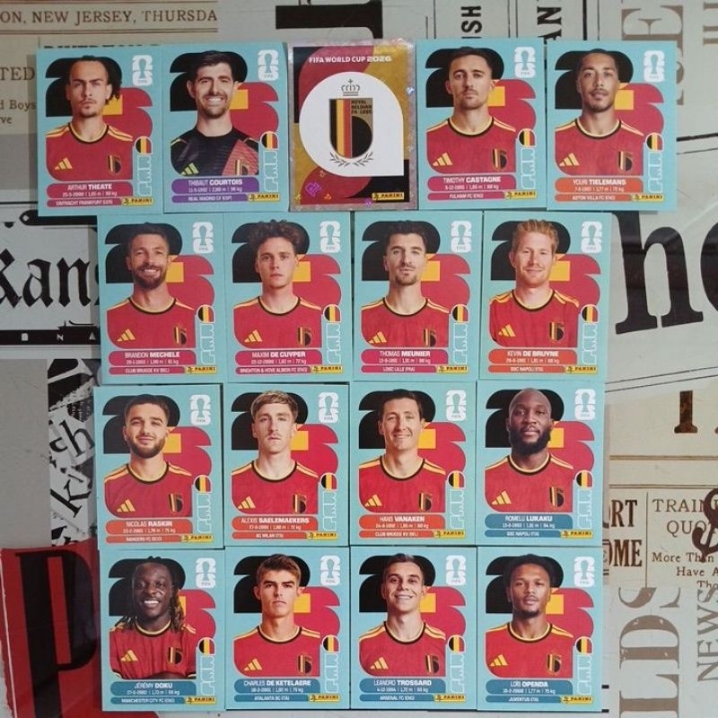 Belgica (Belgium)- Figurinhas Originais Avulsas Copa do Mundo Fifa 2026 (BEL) (venda unitária)