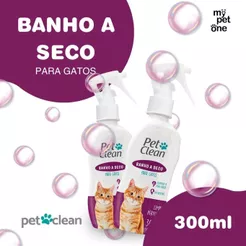 Kit com 2 Banho a Seco Spray Para Gatos Pet Clean 300ml