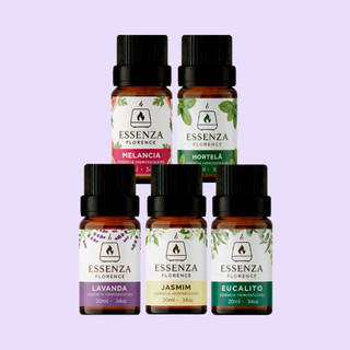 Kit 5 Essências Hidrossolúveis 20ml | Alta Fixação | Para Umidificador e Difusor | Aromas Intensos