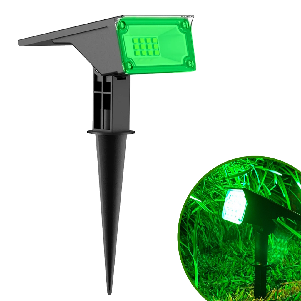 1/2/3/4 Refletor Solar Jardim 6 Leds Verde Amarela 10x Mais Forte Luminária Spot Sem Fio