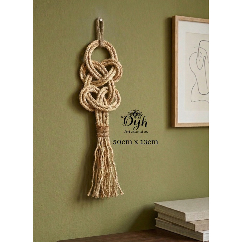 MANDALA VERTICAL  decoração de parede rústica, decoração casa, decoração boho, enfeite sisal/NATURAL.