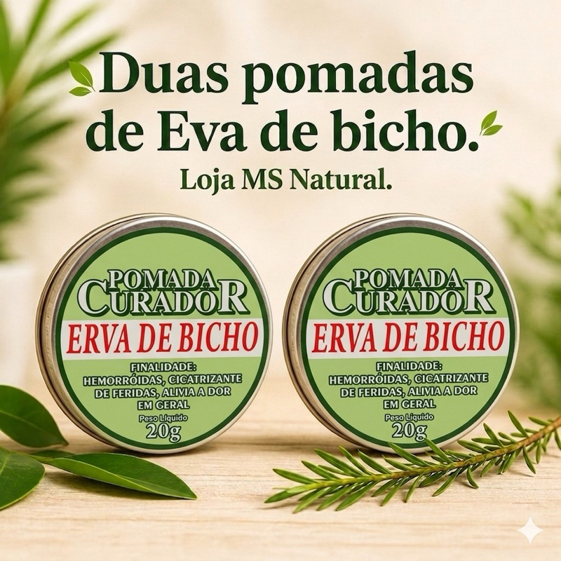 Pomada Erva de Bicho 20g - 2uni | Envio Imediato