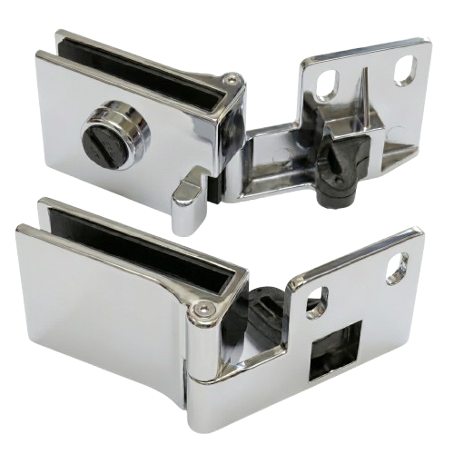 Dobradiça Para Porta De Vidro De Móveis Com Travar (Par) Lançamento