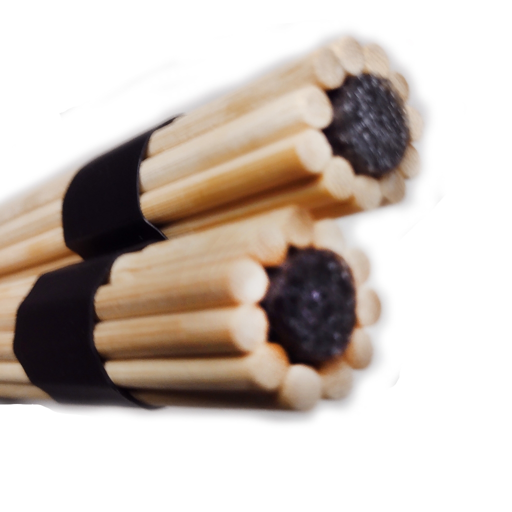 Baqueta Silenciosa C/ Espuma Interna Smooth Rods Stick Bambu acústica percussão