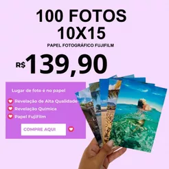 Revelação de Fotos 10x15 - 100 FOTOS